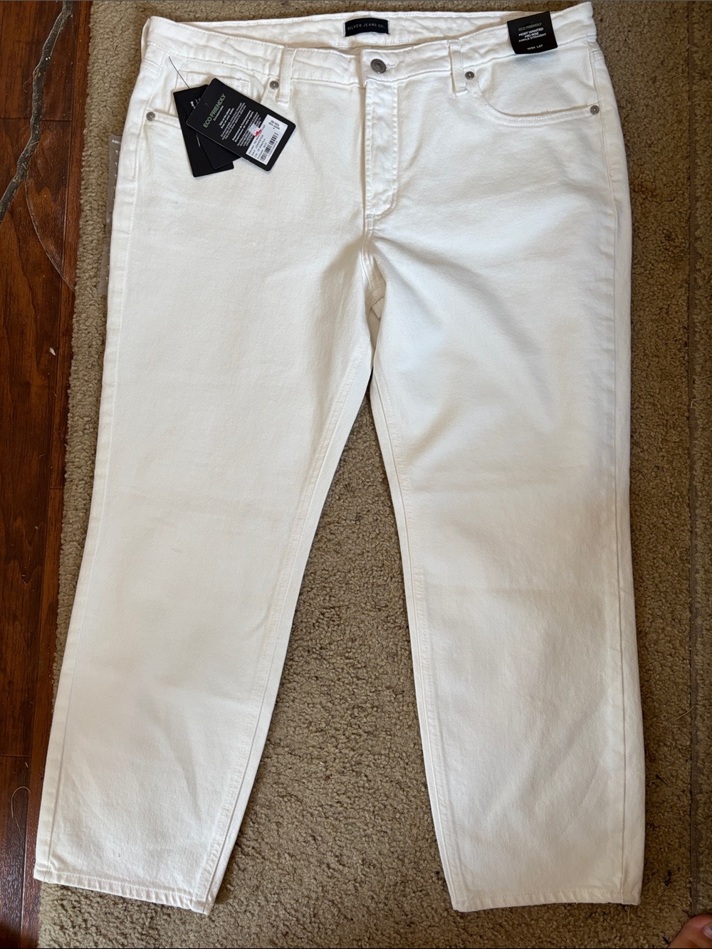 Silver Jeans White Ankle Cropped 34X27 Womens Jeans